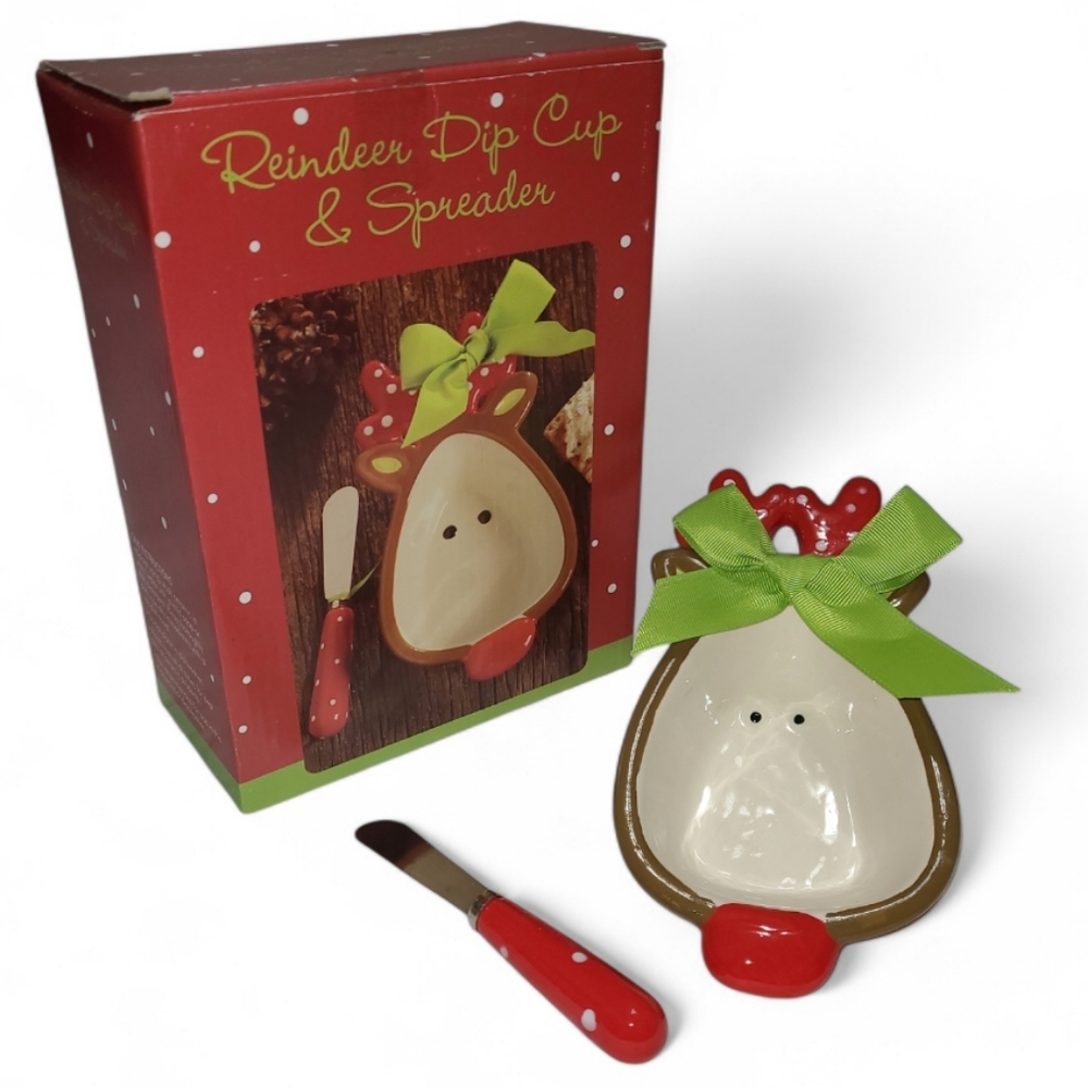 🆕️ Reindeer Dip Bowl & Spreader Set